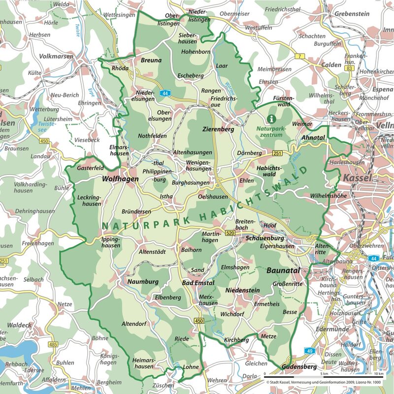 Karte Naturparkzentrum Habichtswald